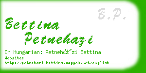 bettina petnehazi business card